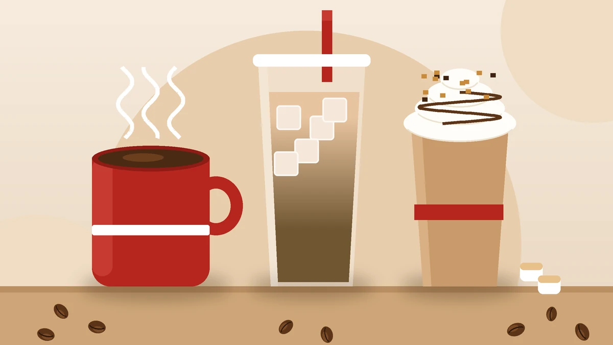 Chick-fil-A coffee menu featuring hot coffee, iced coffee and Frosted Coffee with whipped cream